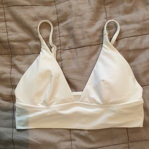 Aerie white longline bikini top small
